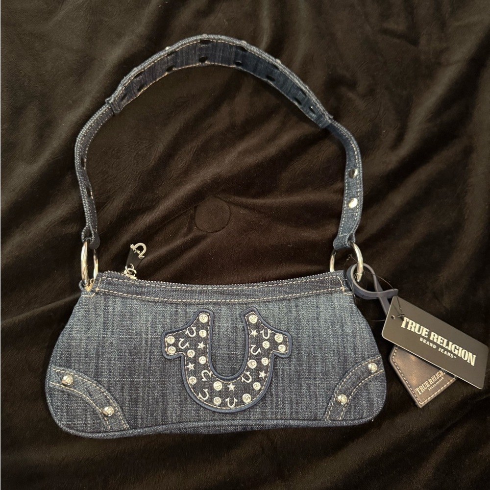 True Religion Dark Blue Denim Shoulder Bag